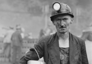 Harry Fain, coal loader for the Inland Steel Company in Wheelwright, Floyd County, Kentucky, on September 23, 1946. By Russell Lee for US Department of the Interior, Solid Fuels Administration for War, via Wikimedia Commons.